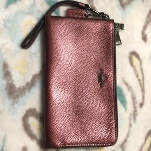 Coach double zipper wristlet